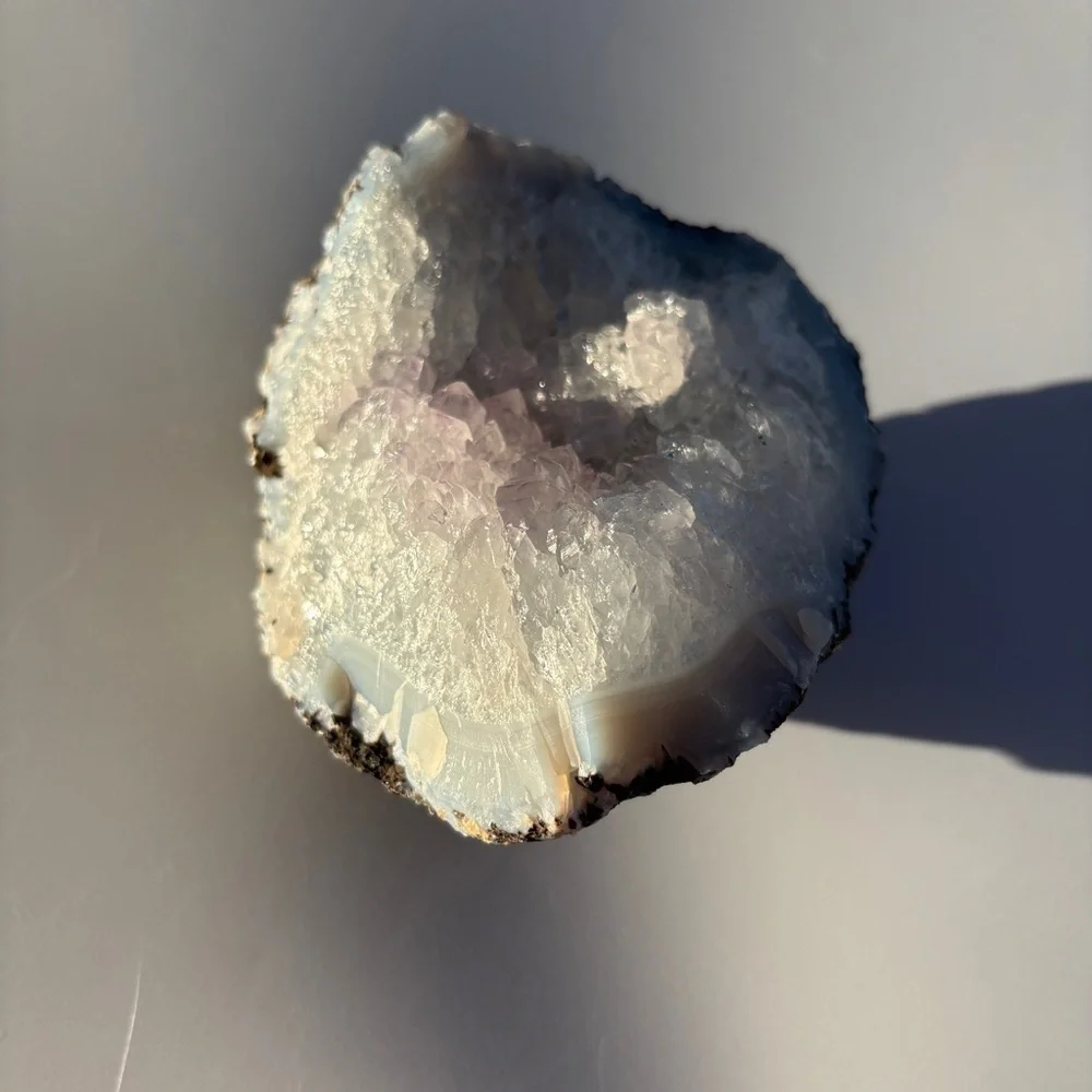 Natural Amethyst & Quartz Geode Half | Raw Crystal Cluster